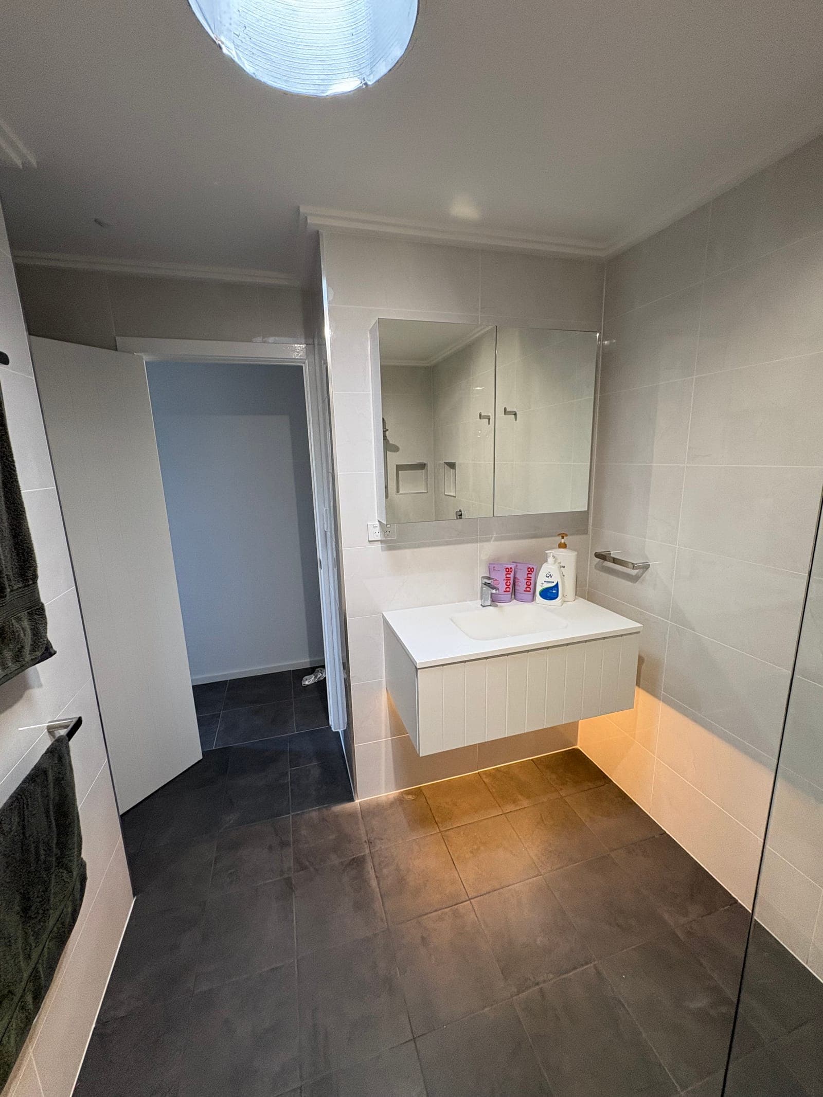 Renovated bathroom with LED lighting and full electrical refit